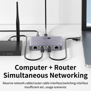Divisor de cable de red Gigabit de uno a cuatro con función POE Extensión de interruptor de red RJ45 para acceso simultáneo a Internet