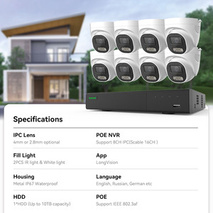 16CH 8MP akıllı çift Lens IP POE kamera sistemi Longvision OEM ses 8CH güvenlik Bullet ağ kamerası 16 kanal CCTV 4K NVR kiti - Product Image 6