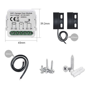 AC100-240V TUYA Mini WIFI Garagentor-Modul-Sets mit Draht Magnets ensor Unterstützung Alexa, Google Home Sprach steuerung, Timer - Product Image 1