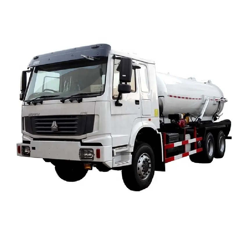 Exportación Segunda mano Sinotruk 4x2 190 hp 6 ruedas 8000L Capacidad Barredora de carretera Vacío Alcantarillado Vehículo Camión de succión de aguas residuales
