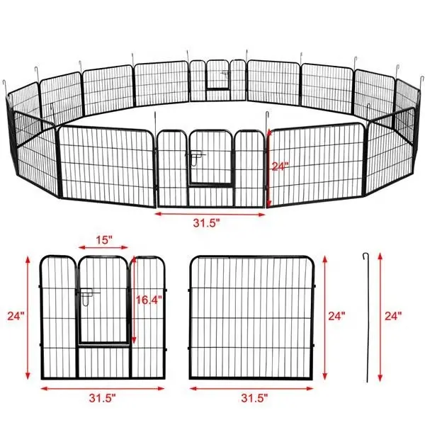 Heavy Duty Cage Pet puppy Cat Barrier Fence Exercise Metal Play Pen