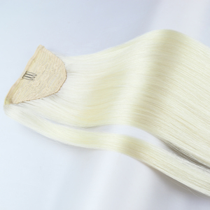 Tóc đuôi ngựa con người mở rộng hàng đợi de cheval Naturel bạc trắng tóc vàng 12A Trinh Nữ tóc đuôi ngựa mở rộng tóc con người với móng vuốt - Product Image 4