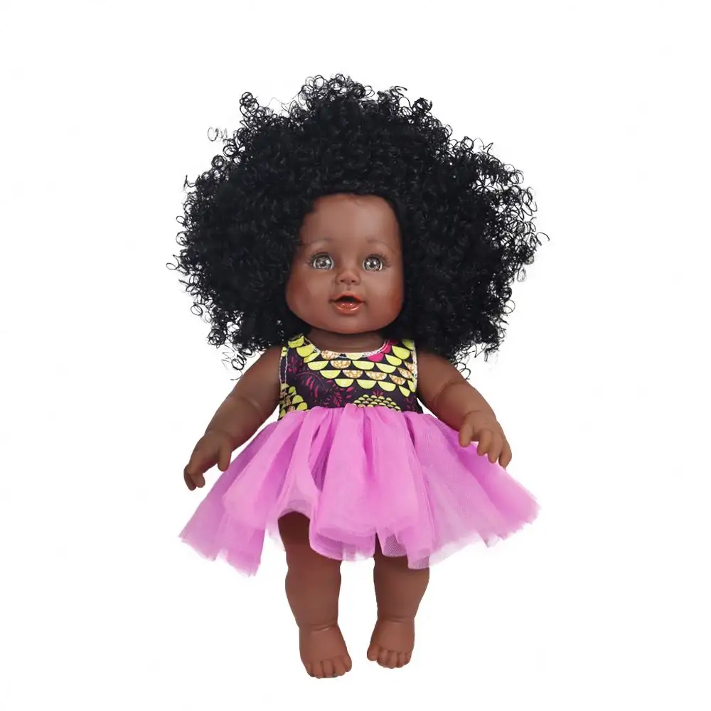 Muñeca negra rizada para niñas, muñeca africana de moda para niños y educación, fabricante de China, venta al por mayor