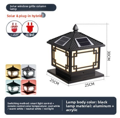 25cm black concentric column head lamp