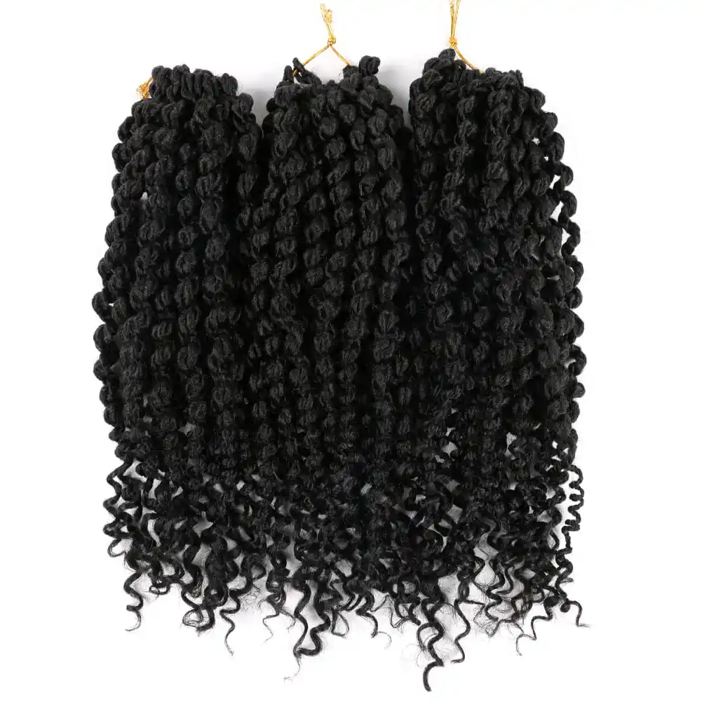 wholesale marlybob kinky curly passion twist hair ombre 8 inch water wave crotchet braiding curly hair synthetic curly wave hair