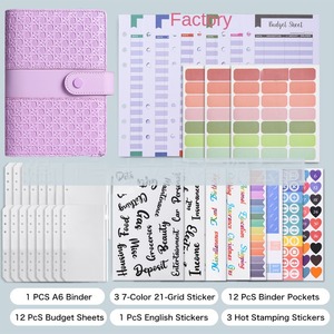 Specialized Weaving Pattern Splicing A6 Loose-leaf <strong>Folder</strong> Handbook PU Leather Cash Budget Loose-leaf <strong>Notebook</strong> - Product Image 2