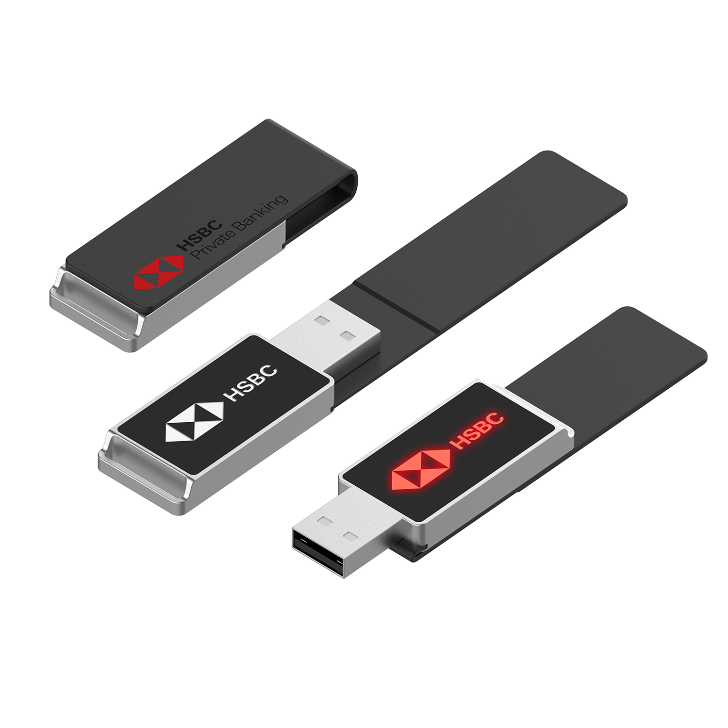 迷你金属u盘闪存带发光二极管照明定制标志8gb 16GB Pendrive Cle u盘UL62皮革纪念u盘结婚礼物 - Product Image 4