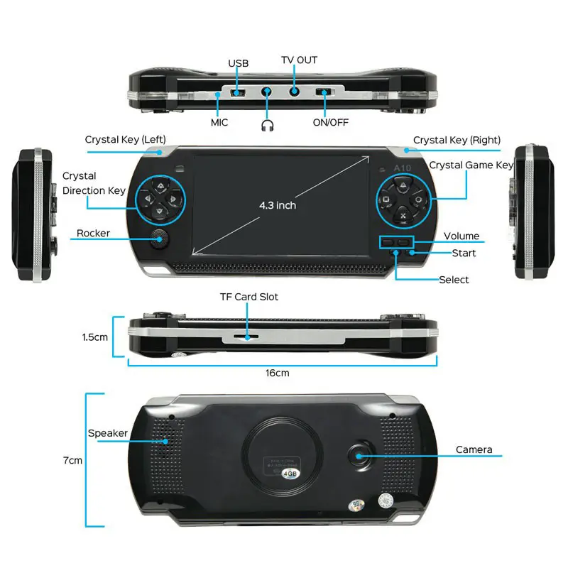 Consola de juegos portátil para múltiples simuladores X6, consola Retro de videojuegos Mp3/mp4/Ebook TV