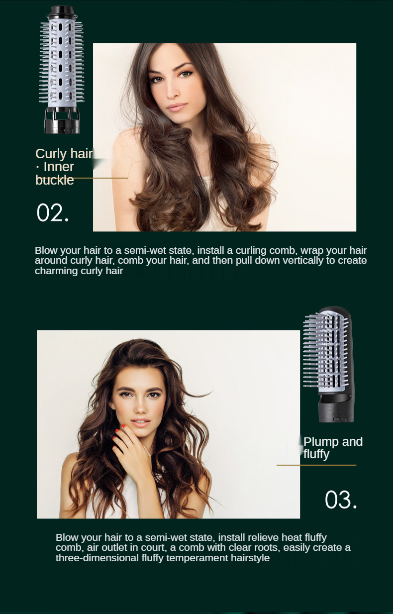 2020 New Arrival Blow Hair Straightener Curler Comb One Step Hair Dryer For Beauty Salon Household