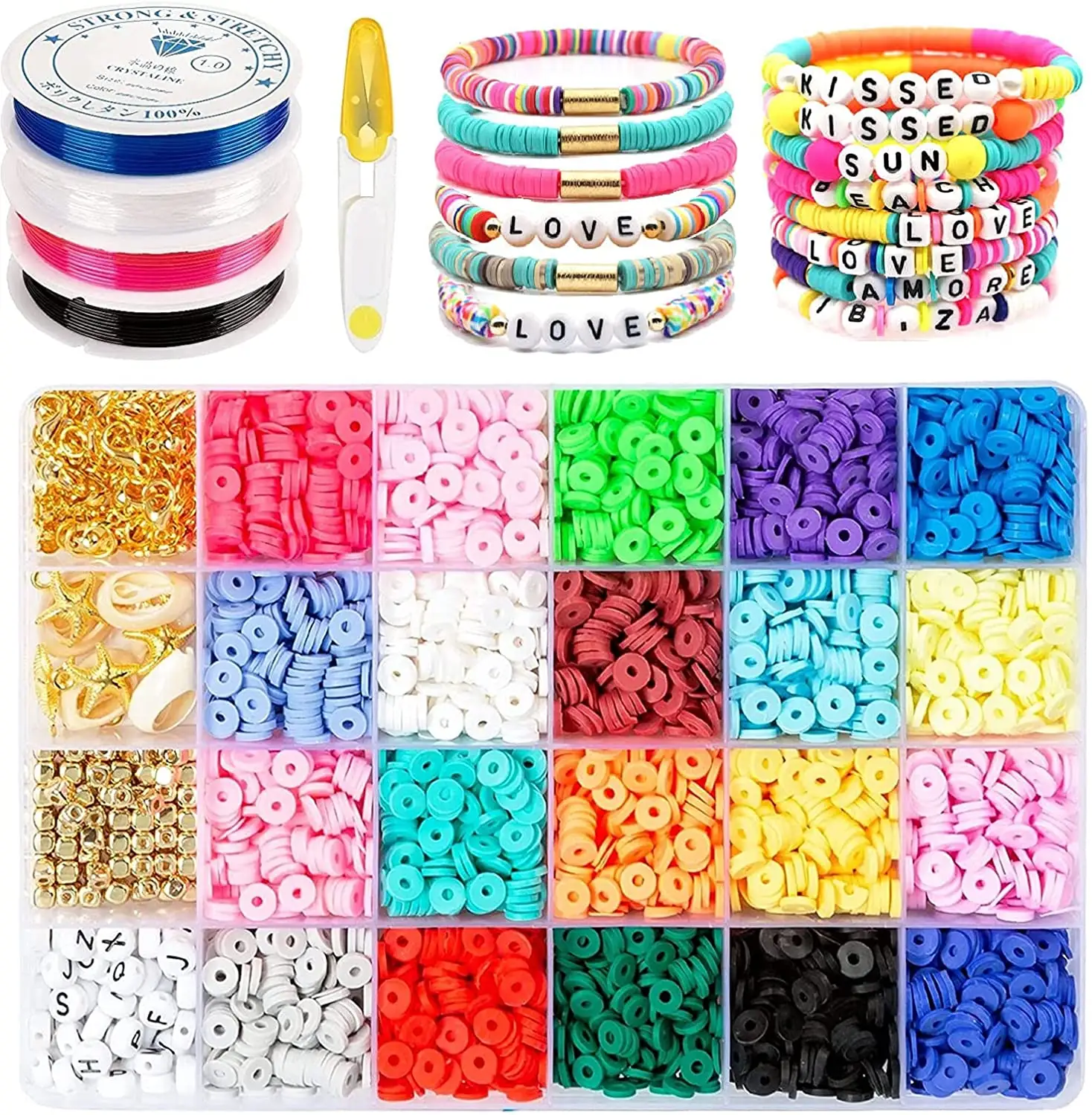 Pulseiras de miçangas personalizadas para meninas, kit de artes e ofícios para fazer joias, kit de design para criar joias bonitas