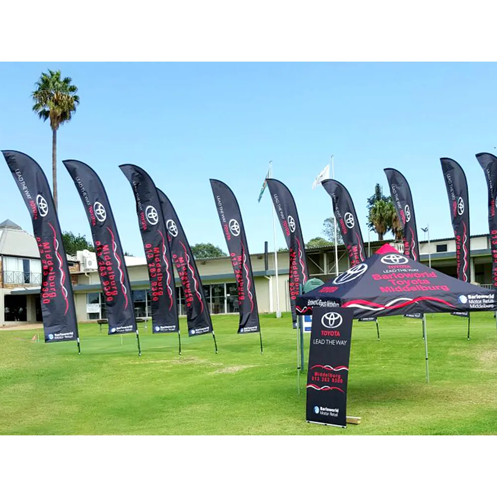 Wholesale Beach Flying Flag Promotional Banner Advertising Wind Outdoor Hot Sale Custom Large Bbeach Street Feather Flag