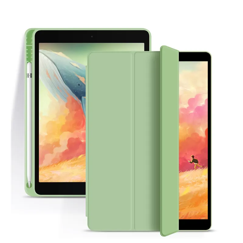 Casing kulit Pu silikon terlaris untuk Ipad Mini 5 dengan tempat pena penutup Tablet untuk Ipad Mini 4 casing