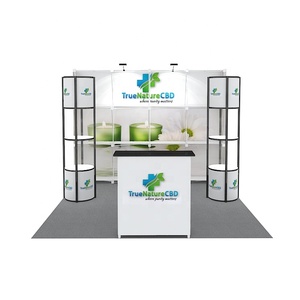 定制便携式弹出式展台支架10x10可折叠搁板展示，易于设置染料升华印刷 - Product Image 1