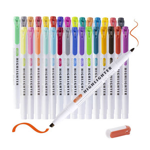 Evidenziatori multicolore a doppia testa personalizzati doppia punta pastello evidenziatore punta punta rotonda evidenziatore marcatore Graffiti evidenziatore - Product Image 3