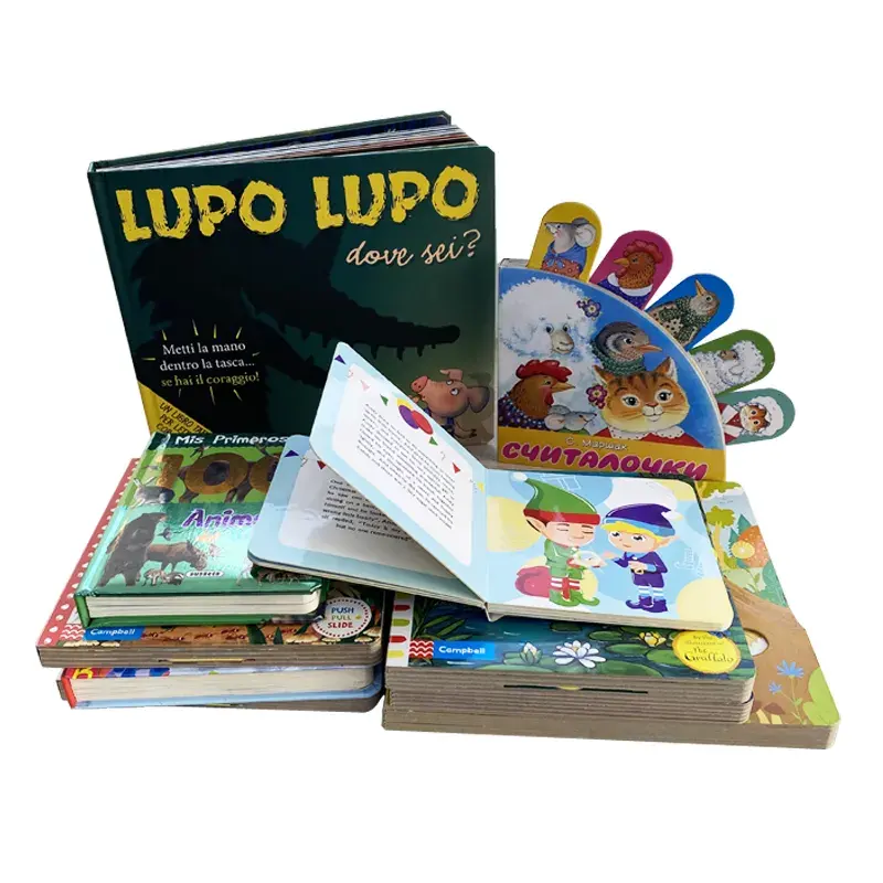 Pubblicazione di libri di bordo per bambini con copertina rigida con stampa personalizzata, libro pop-up per bambini libri 3d in inglese con stampa in cartone