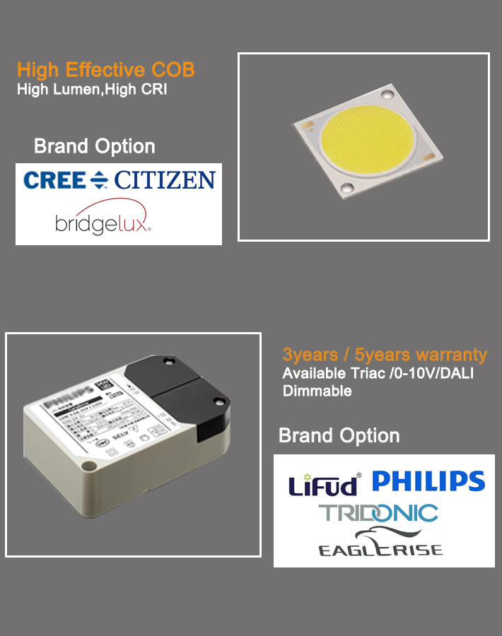 Aluminum Housing 1200lm Ceiling Lights 4 Inch 10w 12w 15w  Black Led Commercial recessed Downlights