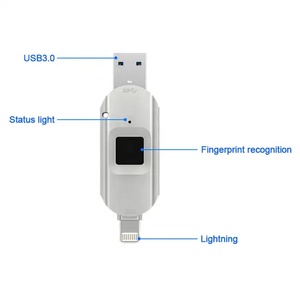 Alta tecnología de seguridad encriptada 64GB 128GB 256GB 512GB unidad flash USB segura 3,0 con cifrado de huellas dactilares USB clave pendrive - Product Image 6