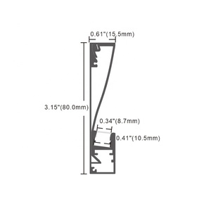 15.5*80MM fabrika fiyat ücretsiz örnek küçük yüzeye monte PC kapak Alu Profil ekstrüzyon kanal doğrusal ışık led alüminyum Profil - Product Image 5