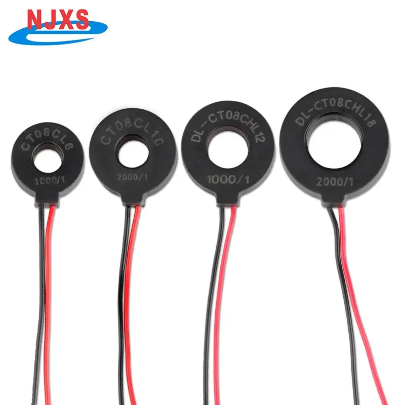 Njxse DL-CT08CHL12 1000/1 2000/1 Huidige Transformator Lood Draad Micro Toroidal Ct Ac 5a 10a 20a 30a 40a 50a 60a Ringkernsensor