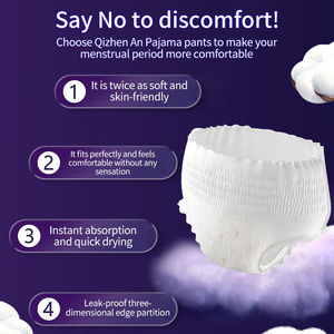 Qizhen mẫu miễn phí tùy biến qua đêm thoải mái của phụ nữ dành cho người lớn tã & kinh nguyệt quần cotton wingless dùng một lần - Product Image 6