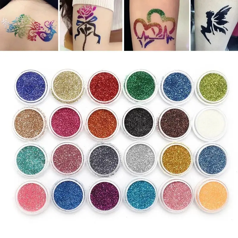 Kits de tatouage à paillettes pour filles, ensemble de tatouage temporaire Unique, professionnel, pour enfants et adultes