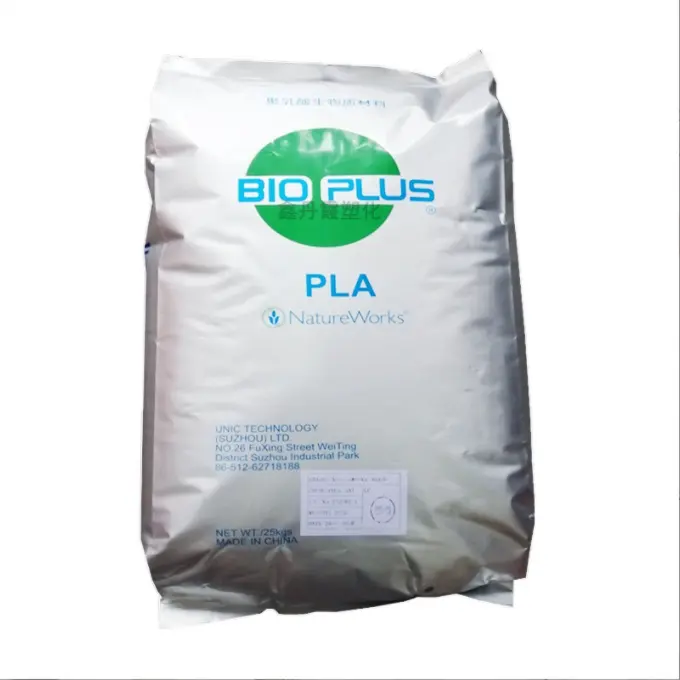 Gránulos Pla de resina biodegradable 100%, pellets de plástico, materias primas, materiales de embalaje de almidón de maíz