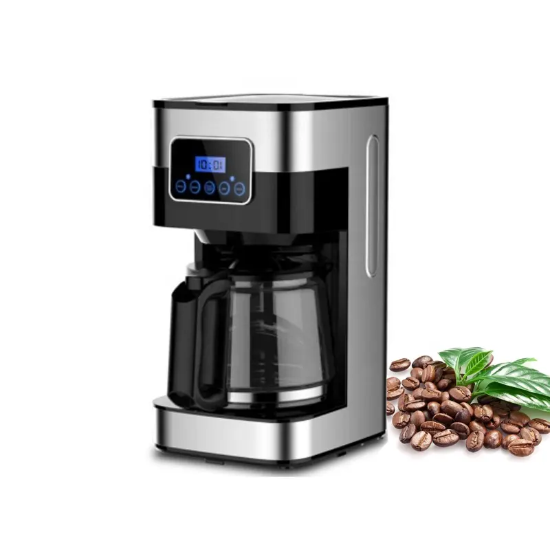 1.5L capacidade programável aço inoxidável gotejamento máquina de café com temporizador Brew força controle gotejamento cafeteira