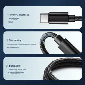 สายดาต้าชาร์จเร็ว Type-C 60W สำหรับ Apple, ซัมซุงสำหรับโทรศัพท์มือถือ3M พร้อมแจ็กเก็ต TPE C-C พอร์ตสายชาร์จเร็ว - Product Image 4