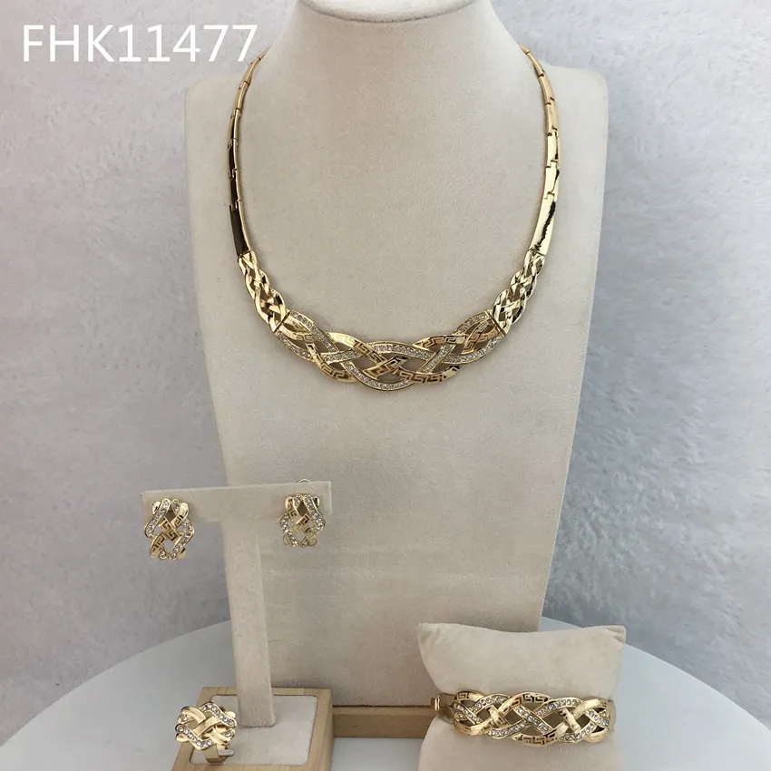Loveinglai joias da moda fhk177, joias banhadas a ouro, pulseiras, colares, 18k, joias banhadas a ouro