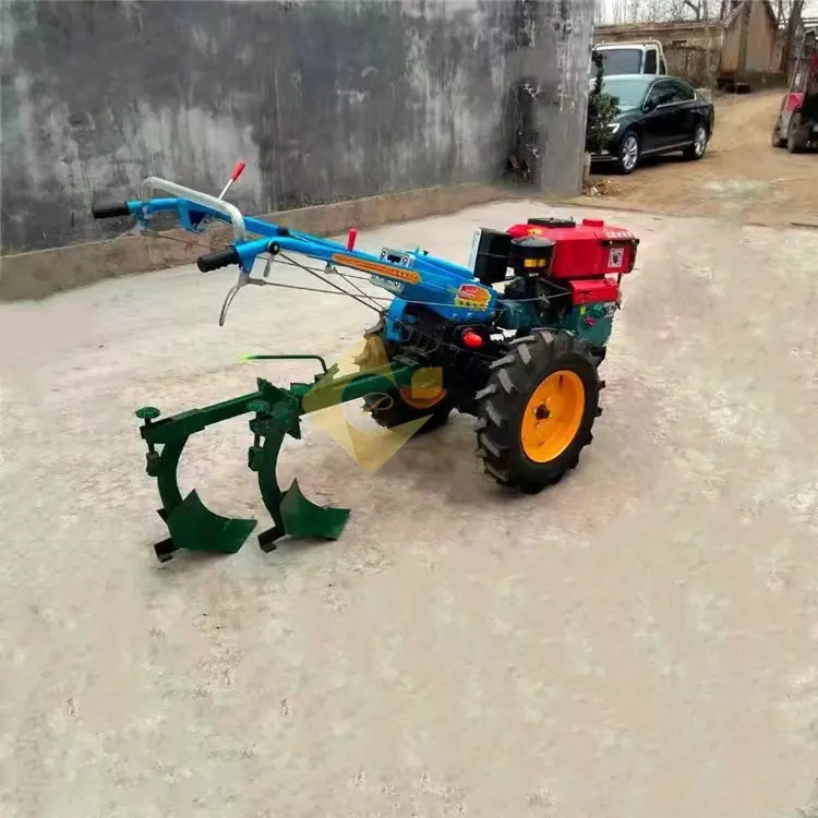 Venta caliente Equipo agrícola Mini arado Tractor de 2 ruedas con máquina de arado de disco