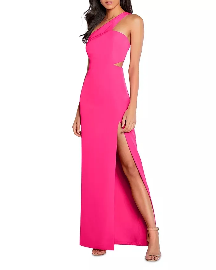 2022 Hot Pink Color Moda Vestidos De Noite Sem Mangas Senhoras Equipado Slim High Split Vestido De Noite