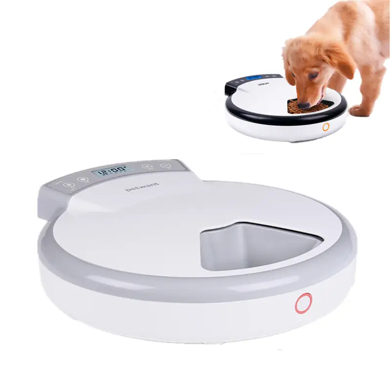 5 Refeição grande Capacidade do alimentador Automático Pet Feeder com Timer Digital para Gatos e Cães de Pequeno Porte
