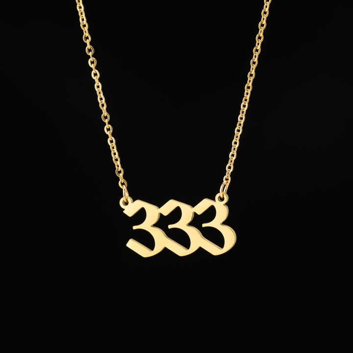Waterproof Dainty Spiritual Stainless Steel Jewelry 111 222 333 444 555 666 777 888 999 Angel Number Necklace for Her Gift