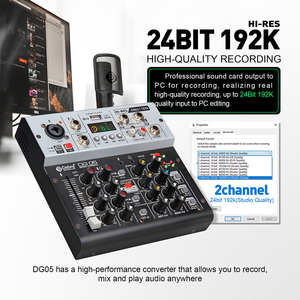 Debra-tarjeta de sonido profesional, interfaz de Audio de estudio con consola mezcladora BT5.0, 24 bits, 192K - Product Image 3