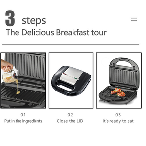 Bán Buôn Có Thể Tháo Rời 8 Trong 1 Double Side Sưởi Ấm Nhiệt Độ Thông Minh Điều Khiển Ăn Sáng Nhà Sản Xuất Không Dính Lớp Phủ Bánh Sandwich Nhà Sản Xuất - Product Image 6