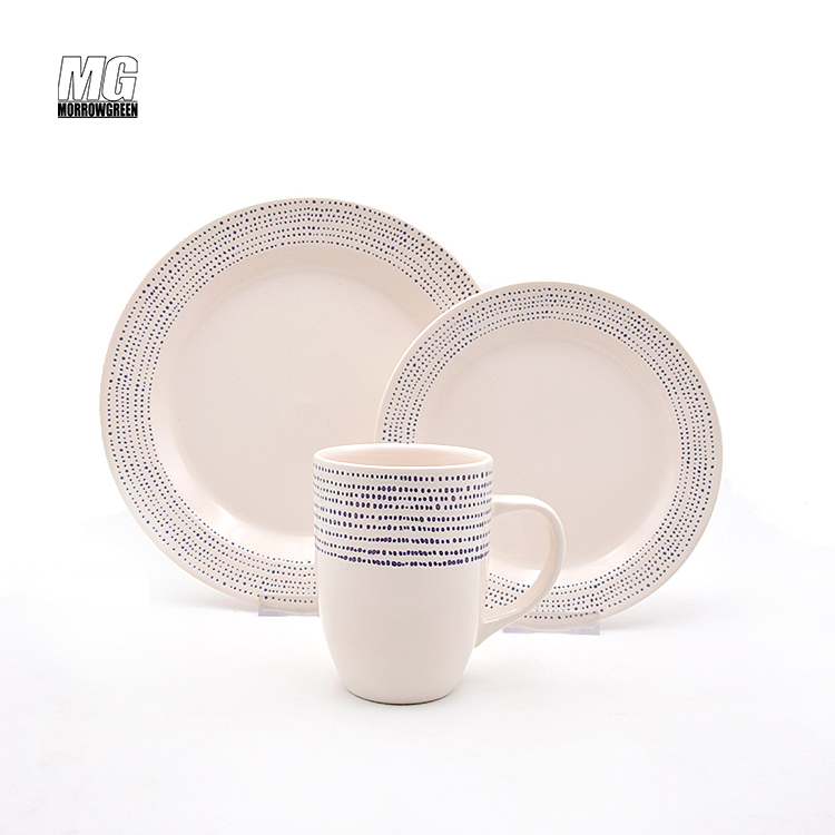 Wholesale Stoneware Pad Printing Dinner Set Western Dinnerware Set Ceramic Plates Sets Dinnerware