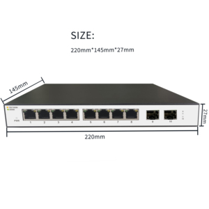 8ポート2.5Gイーサネット光ファイバーネットワークスイッチ10Gbps SFP POE VLANスタック可能SNMP QoS機能在庫 - Product Image 3