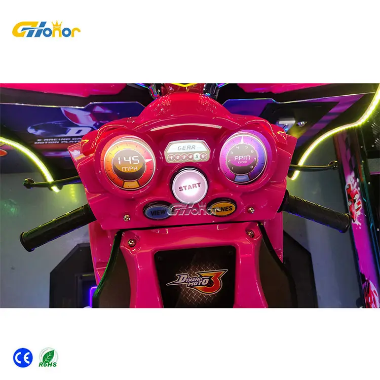 Simulated racing driving coin operated interactive racing two person motorcycle game console game hall arcade equipment