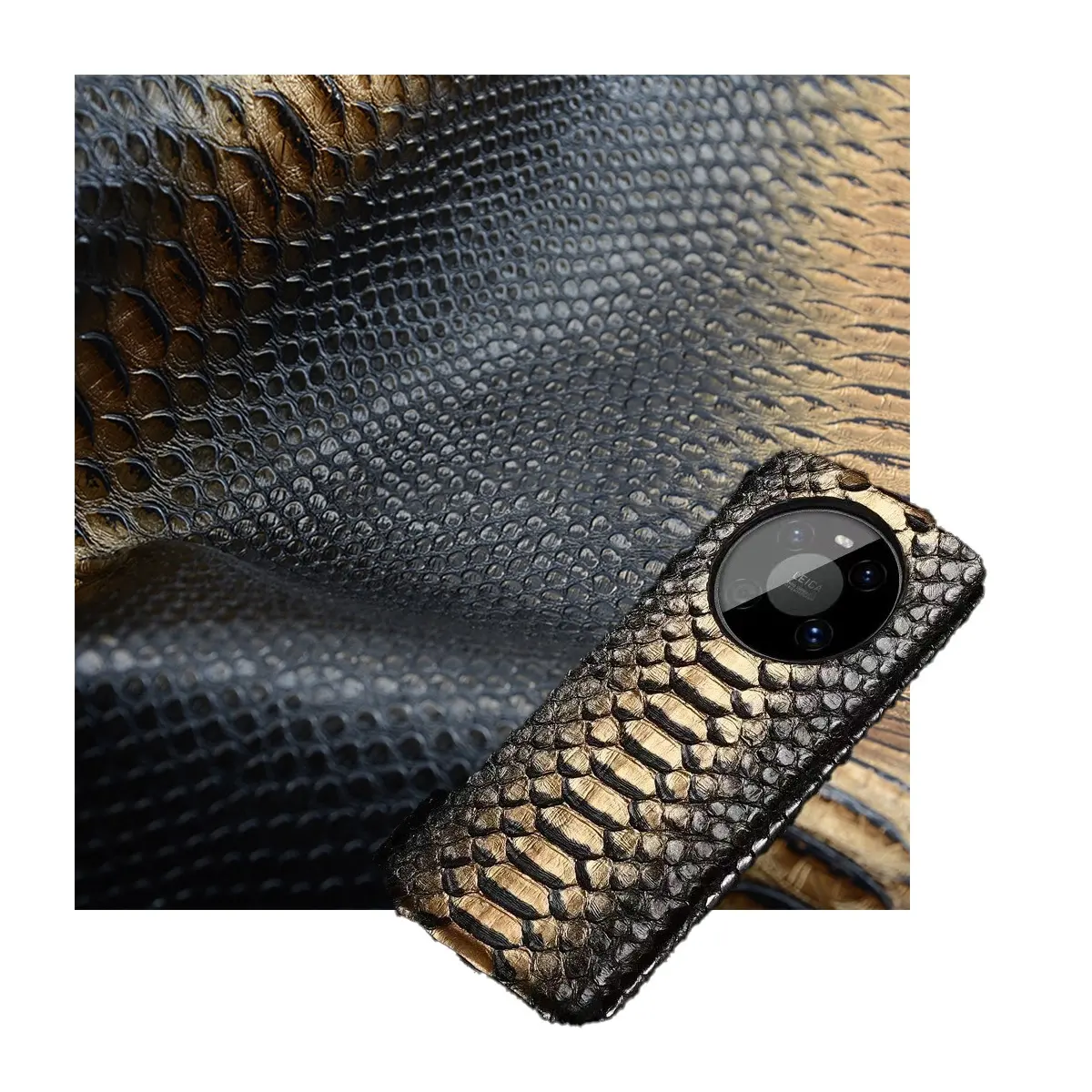 Faux cuir artificiel végétalien en pvc synthétique imprimé serpent pour sac à chaussures