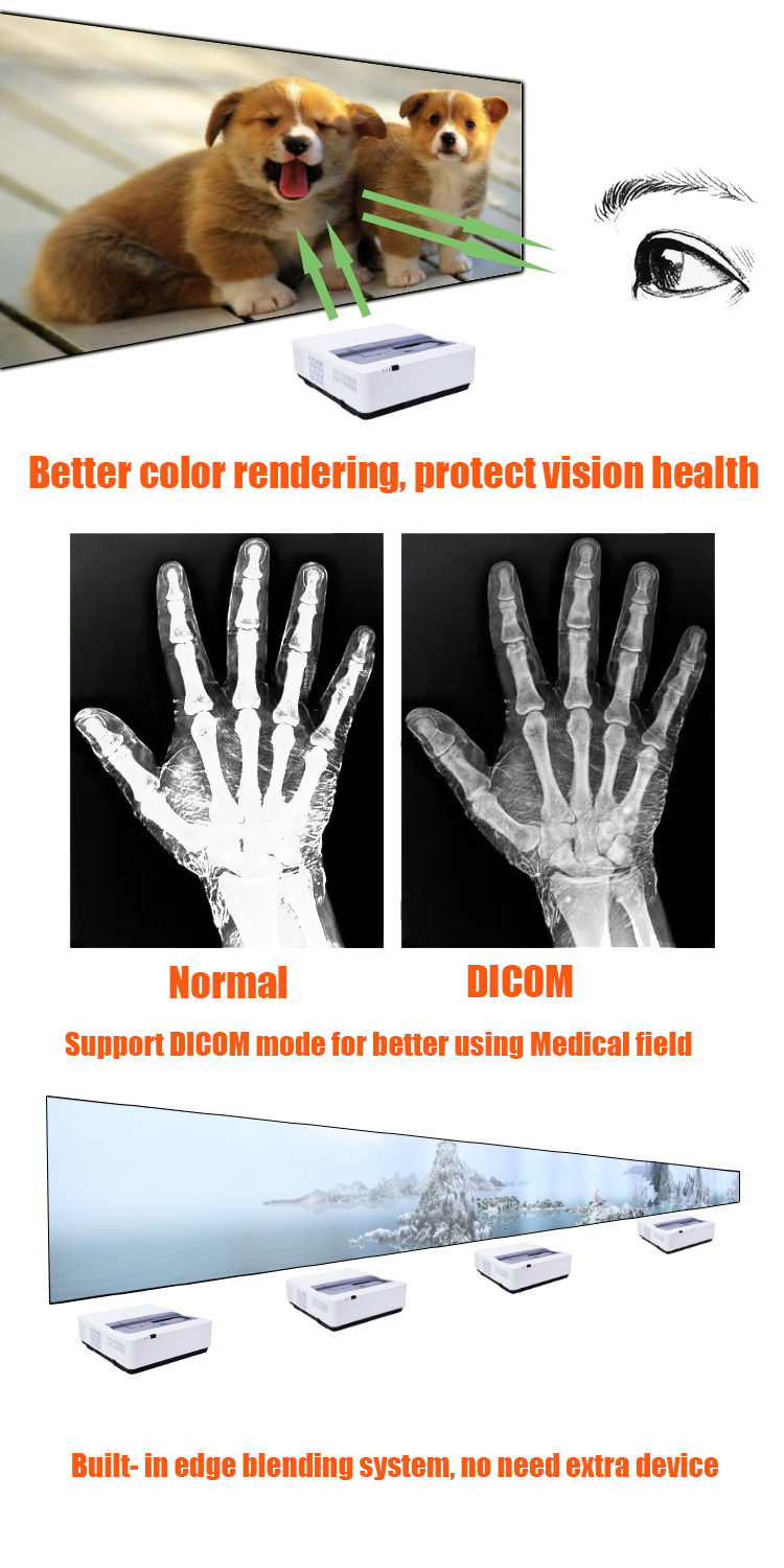 5000 ansi lumens 3LCD  ust outdoor ultra short throw projector