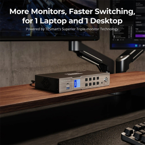 TESmart Ordenador Consola LCD KVM 3 Monitor 2 PC Con EDID MST DP Display Port HDMI USB C Mini 4K 60HZ Matrix KVM Gaming Dock - Product Image 3
