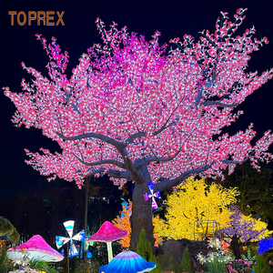 TOPREXマートLEDカラーチェンジコントロールファイバーグラスツリーライトストリートパーク都市景観照明屋外人工プラント - Product Image 3