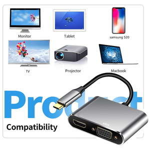 4K <strong>VGA</strong> Adapter Multi-Display USB <strong>3</strong>.<strong>1</strong> Type C to <strong>VGA</strong> Video <strong>Converter</strong> for Laptop Computer Pc 2 in <strong>1</strong> Type c Hub - Product Image 5