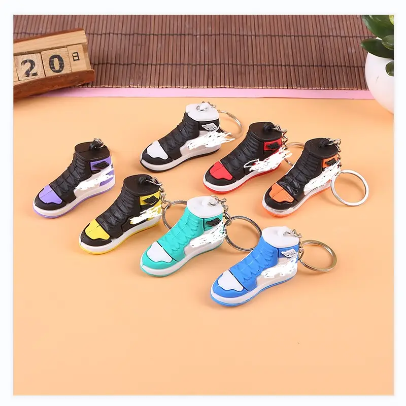 Rubber Keychain Manufacturer Custom 2D 3D Soft PVC Rubber Silicone Mini Air jorden Shoe Sneaker Keychain