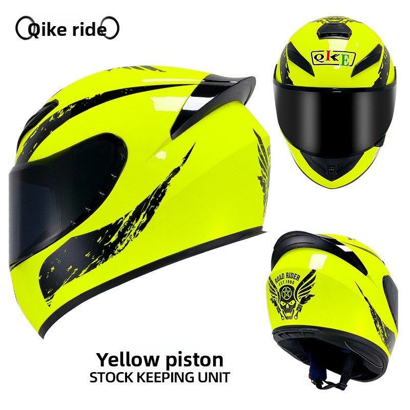 Miroir noir à piston jaune