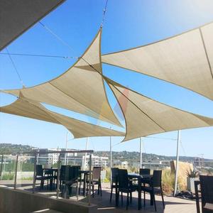 10*10 * 14ft açık veranda file tente üçgen güneş yelken UV blok dokuma poli PVC HDPE malzeme güneşlik restoranlar için - Product Image 4