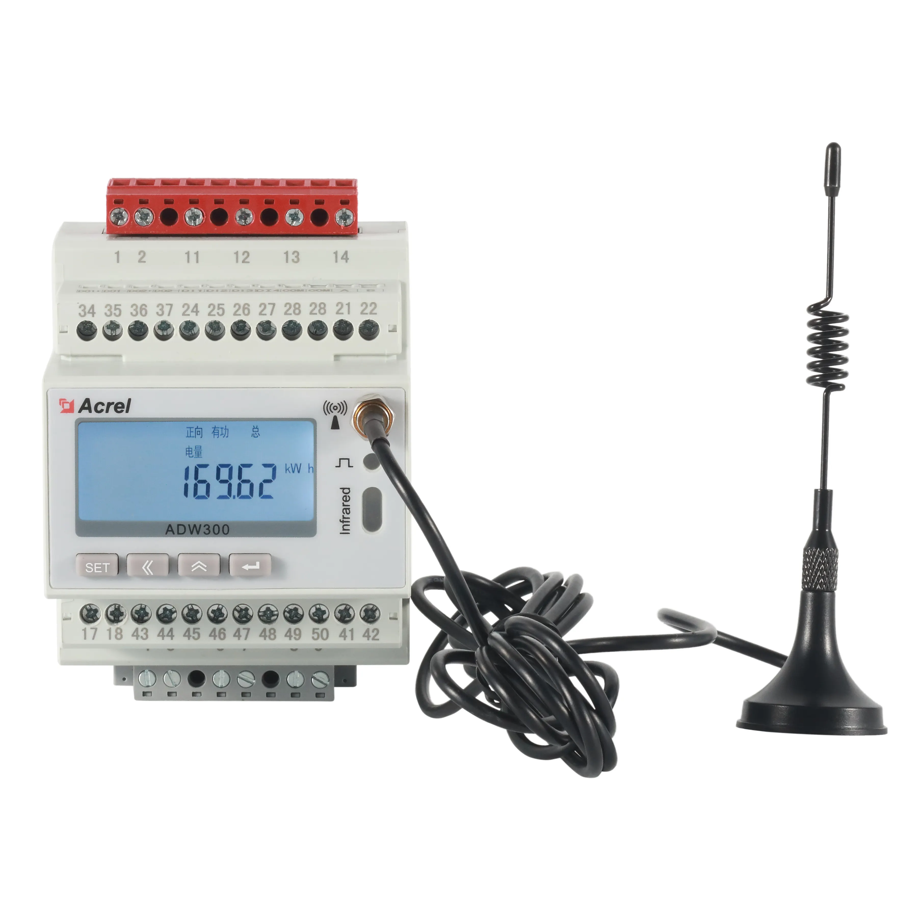 Acrel ADW300-4G medidor de energia digital sem fio trifásico em trilho din medidor de energia kwh para caixa de distribuição com comunicação 4G