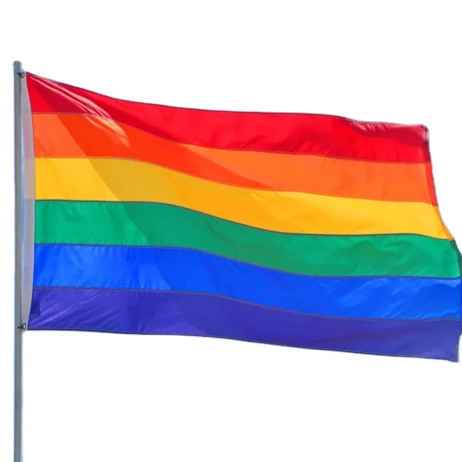 LGBTQ + 3x5ft bandera barata personalizada poliéster orgullo apoyo Arco Iris LGBTQ bandera