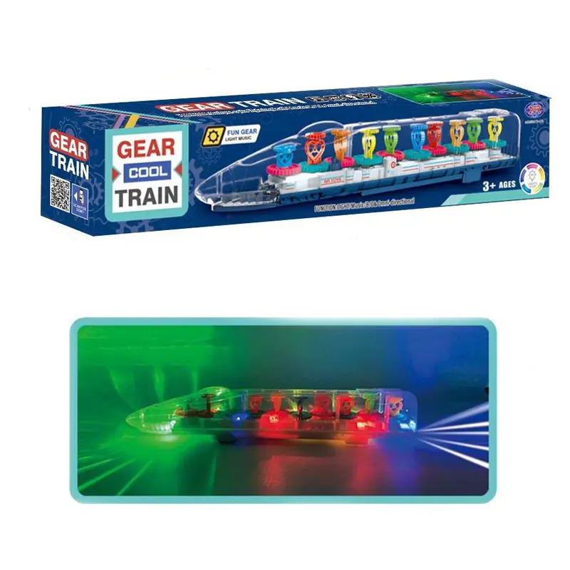 Tren Eléctrico con batería, con luz y música, funciona con tren de juguete