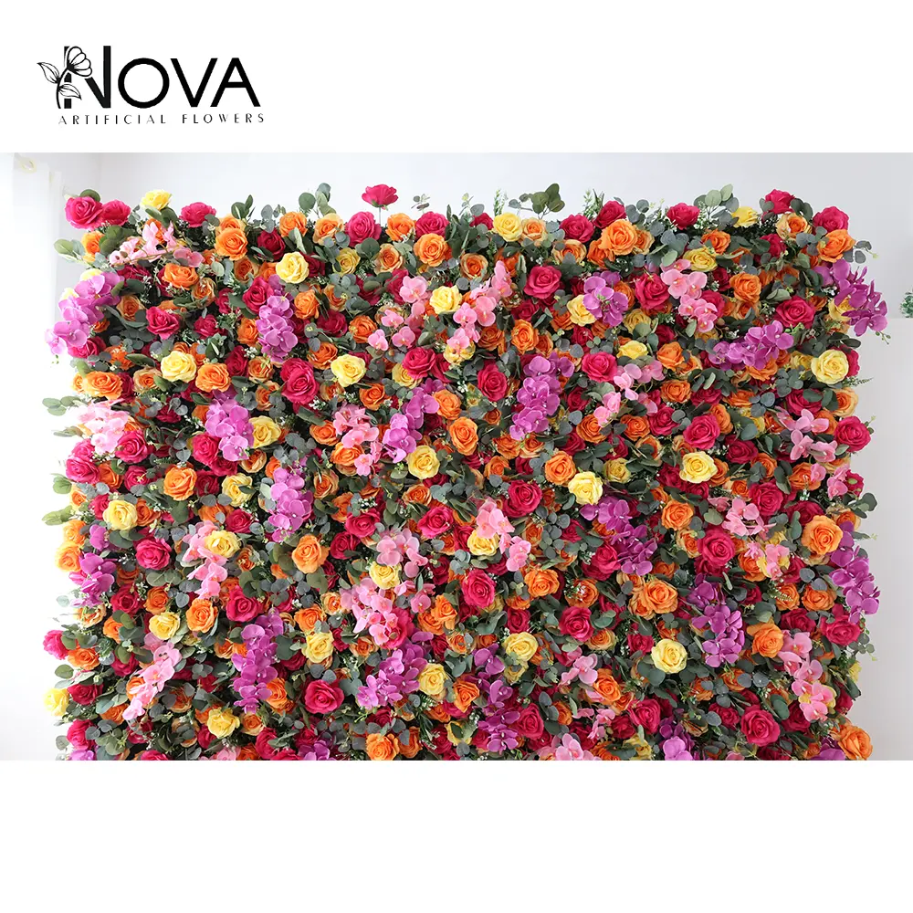 Acheter Mur de fleurs artificielles Fleurs en soie Rose mur de fleurs 8x8ft